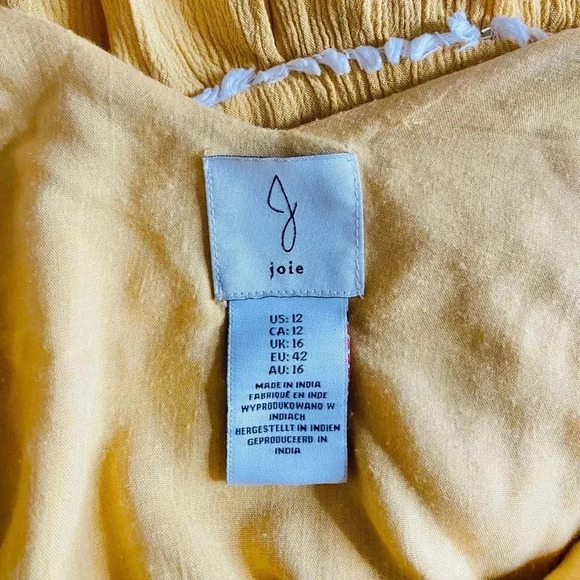 JOIE | Revolve Goldenrod Yellow Embroidered Tiered Boho
Maxi Dress Size 12 - Picture 11 of 14